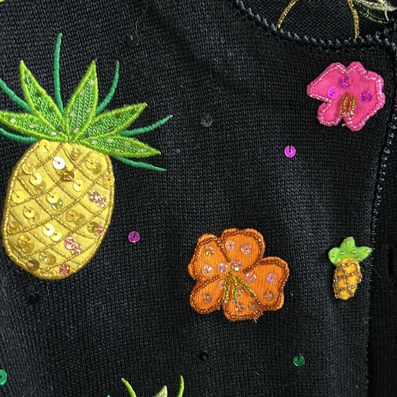 Vintage Jack B. Quick Sequined Fruit Cardigan. Med. - Picture 3 of 6